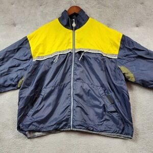 Vintage Boss Jacket Mens‎ Large Blue Yellow Y2K Streetwear Windbreaker
